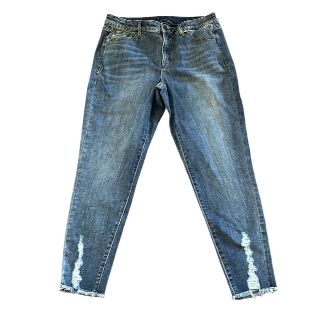 Lane Bryant Repreve Ankle Jean Medium Wash‎ Raw Hem Size 14 NWT